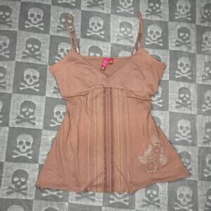 Y2k embroidered babydoll top
